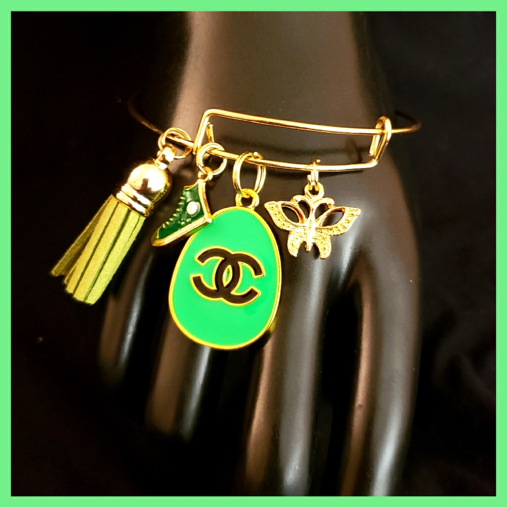 Gold & Green Bangle